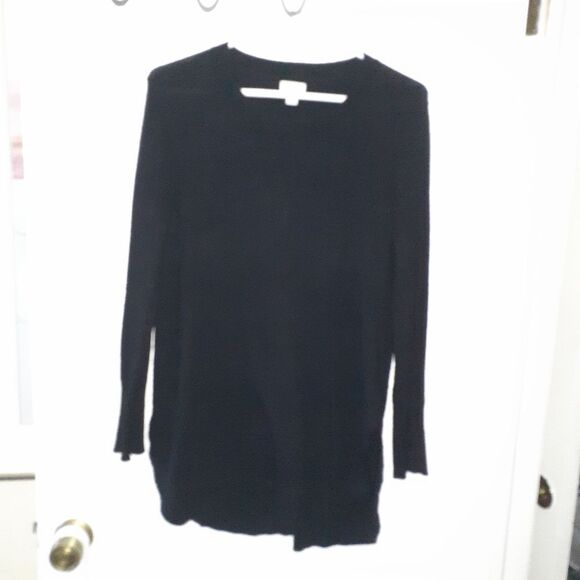 J. Crew Black Crew Neck Sweater tunic top j.crew factory - Picture 2 of 11